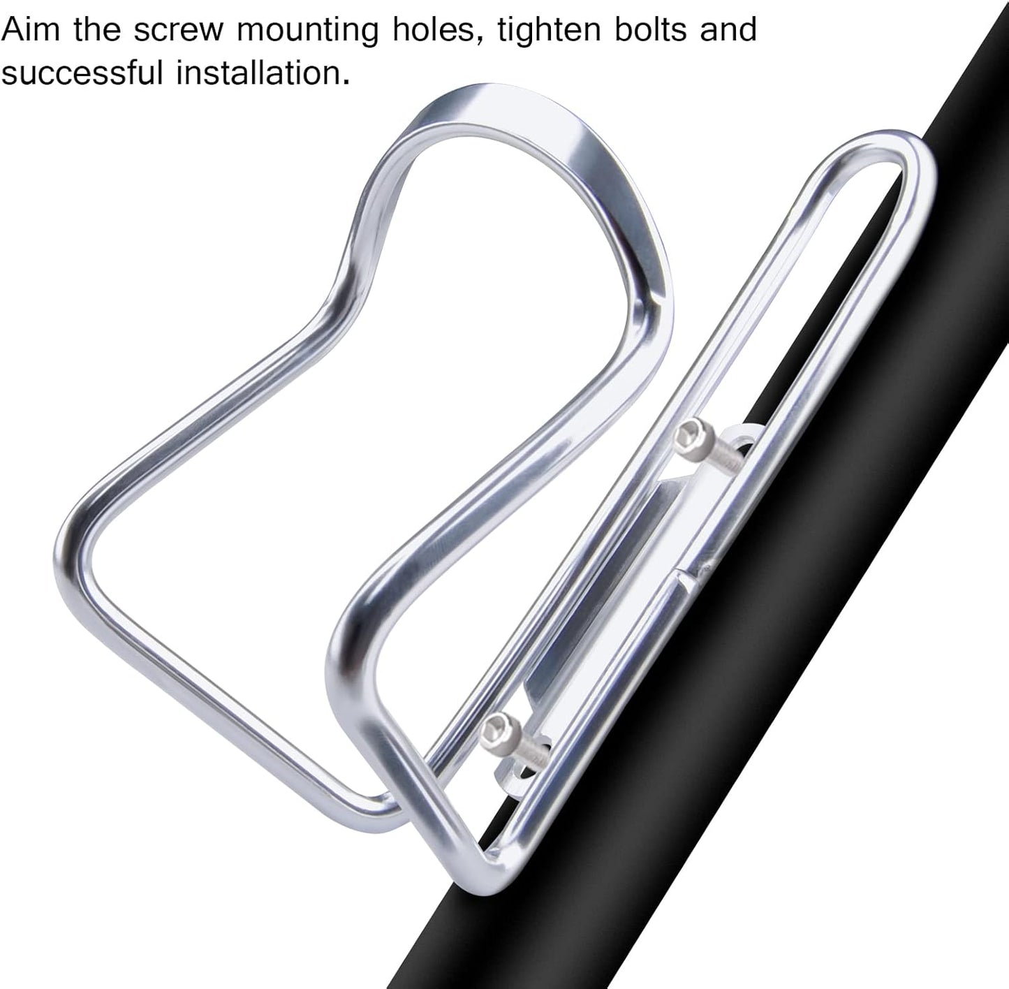 1Pack Lightweight Aluminum Alloy Cycling Bicycle Water Bottle Cage Holder Bracket for Outdoor Activities (Silver), Bike Accessories - Image 5