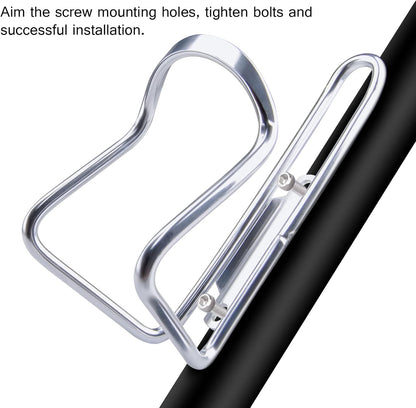 1Pack Lightweight Aluminum Alloy Cycling Bicycle Water Bottle Cage Holder Bracket for Outdoor Activities (Silver), Bike Accessories - Image 5