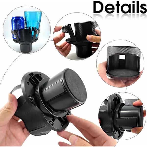 Two-in-one - Multifunctional - Car Cup Holder - Car Cup Holder - Extension Adapter - Rotatable and Adjustable Double Bottle Holder - Image 2