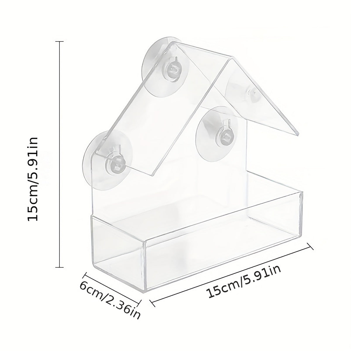 Transparent - House-shaped - Birdhouse - With weatherproof function - Image 2