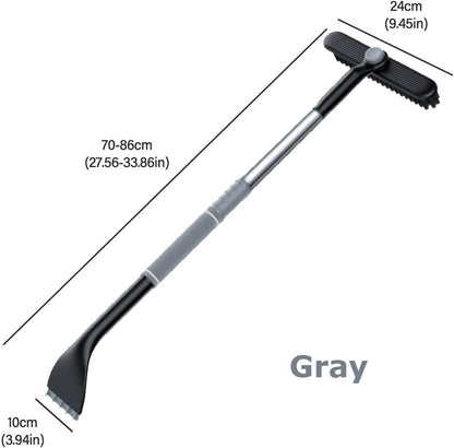 3-in-1 Snow Brush and Ice Scraper for Car Windows - Extendable Snow Remover - 360° Rotating Snow Brush and Ice Scraper with Long Handle (Gray) - Image 5