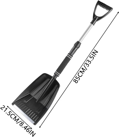 Folding Snow Shovel - Large Capacity | Lightweight & Portable - Wide Snow Clearing Range with Ergonomic D-Shaped Handle and Aluminum Blade - Snow Shovel for Outdoors, Cars, Gardens, Camping, Driveways（Black） - Image 2