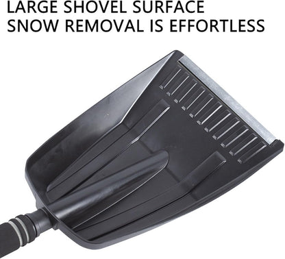 Folding Snow Shovel - Large Capacity | Lightweight & Portable - Wide Snow Clearing Range with Ergonomic D-Shaped Handle and Aluminum Blade - Snow Shovel for Outdoor, Car, Garden, Camping, Driveway（Blue） - Image 3