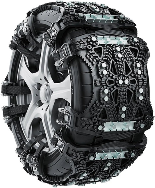 Snow Chain - Anti-Slip for Car Tires | Snow Chains - Steel Plate Snow Chains for Cars - Universal Type - Includes Mounting Tools, Storage Bag, and Gloves (Yellow - 1 Piece)