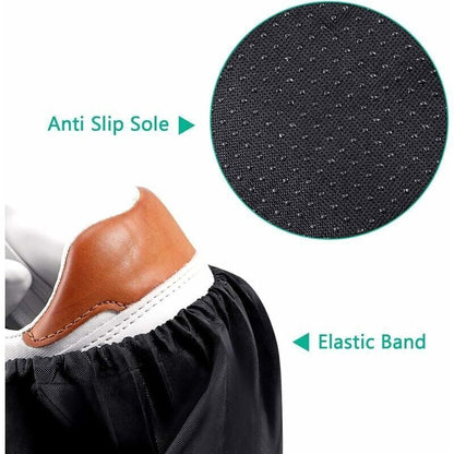 10 Pairs Reusable Non-Slip Shoe Covers Machine Washable (Black) - Image 2