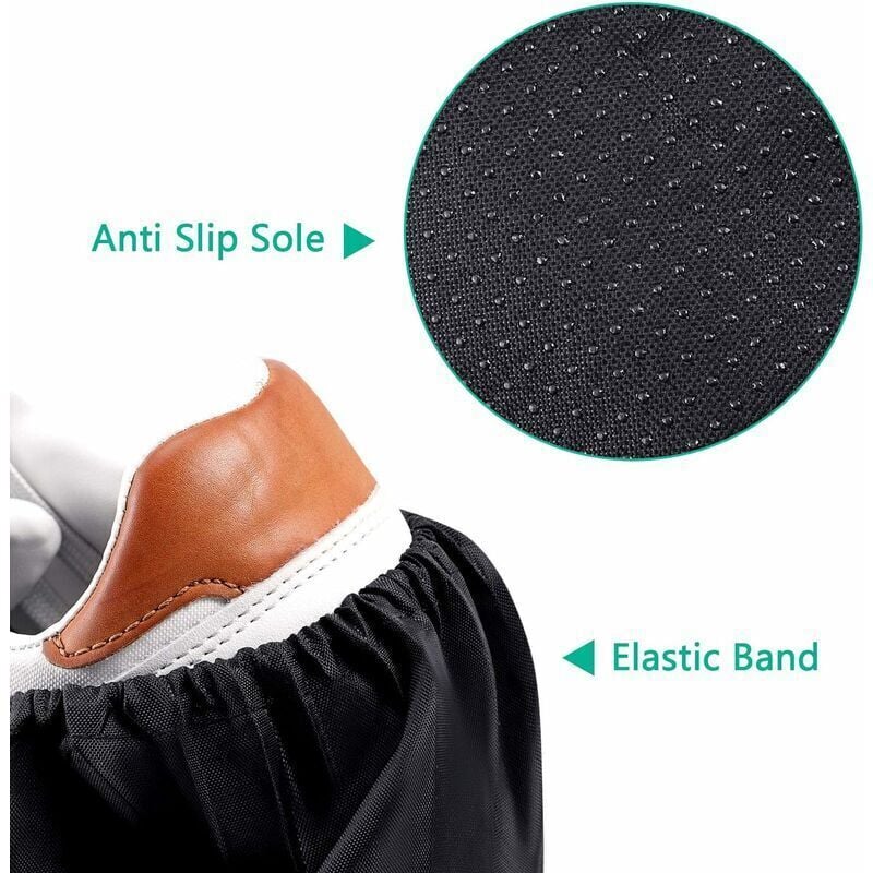 10 Pairs Reusable Non-Slip Shoe Covers Machine Washable (Black) - Image 3
