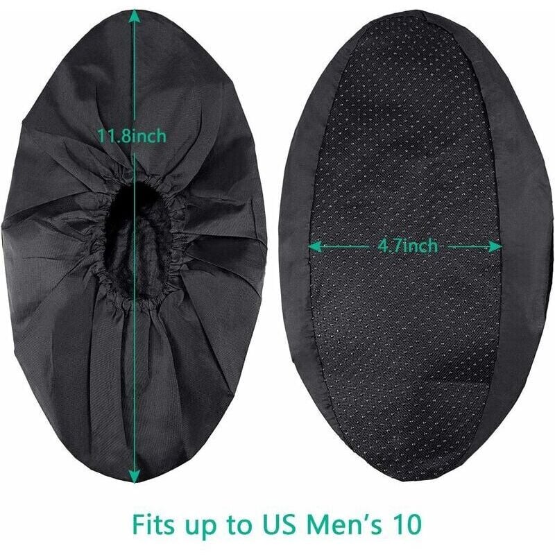 10 Pairs Reusable Non-Slip Shoe Covers Machine Washable (Black) - Image 4