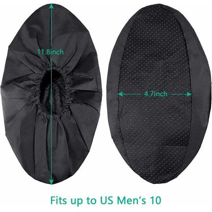 10 Pairs Reusable Non-Slip Shoe Covers Machine Washable (Black) - Image 4