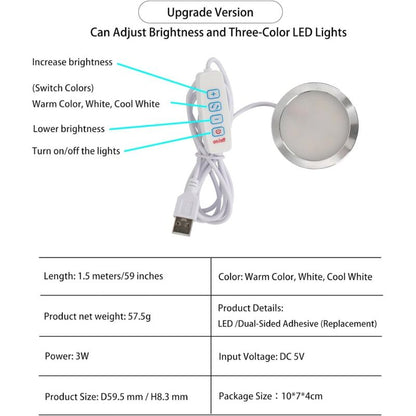 LED 001 Three Colors for Bambu Lab Makerworld 3D Printing Bulb Kit Spare Parts 5V USB Powered Warm Light 3000K - Image 2