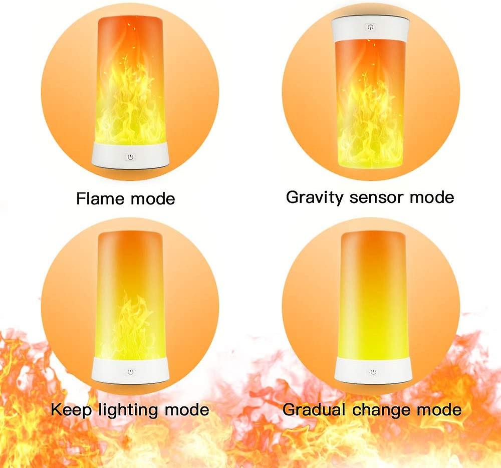 2 sets of Acsery LED flame lamps with remote control. USB rechargeable flame effect - Image 2