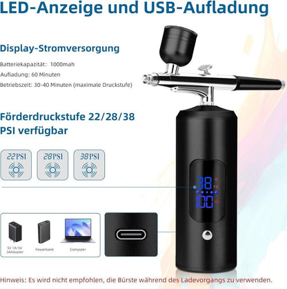 Airbrush Machine - Wireless Spray Gun Set with USB Charging and 3 Speed Modes, for Nail Art, Cake Decorating and Painting - Image 4