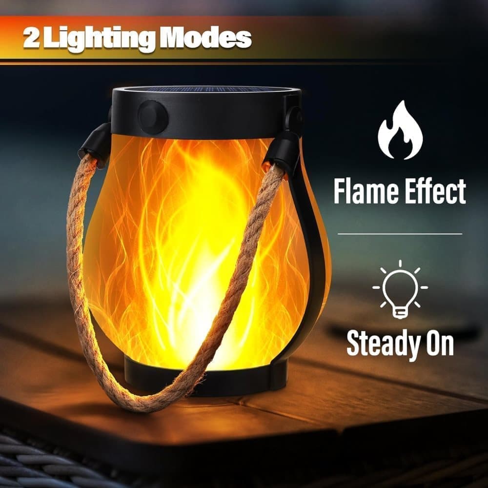 1/2/4 Pack Solar Garden Lights with Flame Effect - Waterproof Hanging Lanterns with USB Charging, Halloween and Garden Decoration (Four-piece set) - Image 2
