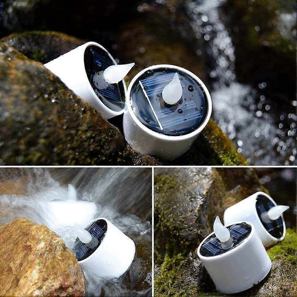 6pcs Solar Powered Heat Lights Outdoor Lights Flameless Flicker IP65 Waterproof Rechargeable LED Lights with Dusk Sensor for Lantern Garden Camping - Image 3