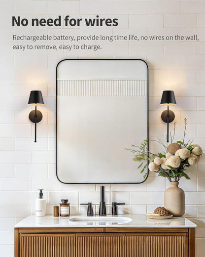 Wireless Wall Lamps 2-pack, LED Lamps with Rechargeable Battery, Stepless Dimmable with Remote Control - Image 3