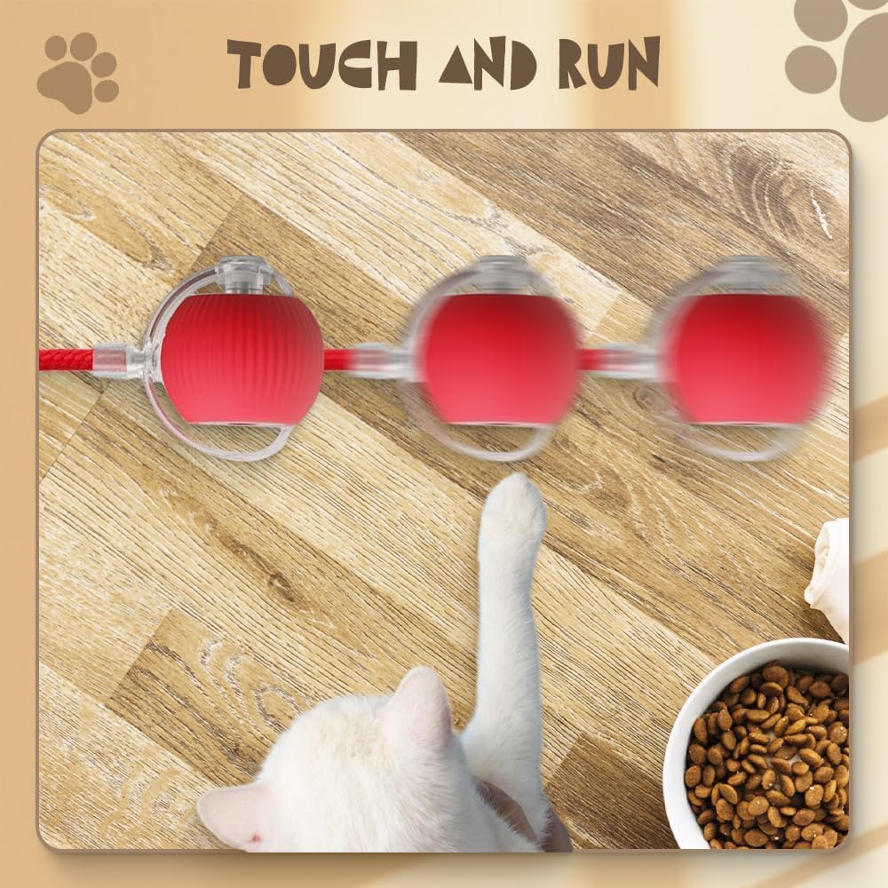2 pcs 360° Smart Automatic Rolling Pet Ball, Rechargeable Irregular Movement for Cats & Dogs, Red - Image 2