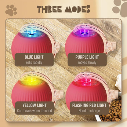 2 pcs 360° Smart Automatic Rolling Pet Ball, Rechargeable Irregular Movement for Cats & Dogs, Red - Image 3