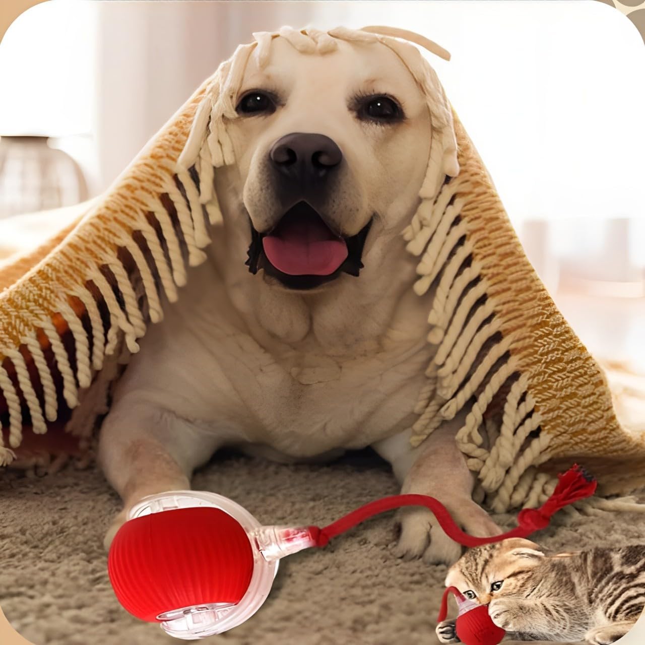 2 pcs 360° Smart Automatic Rolling Pet Ball, Rechargeable Irregular Movement for Cats & Dogs, Red - Image 5