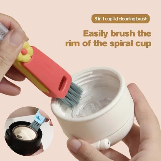 3-in-1 Crevice Brush - Multifunctional - Lid Brush - Suitable for small spaces, various cups and bottles - Image 4