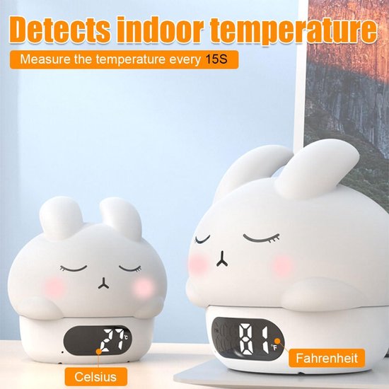 Children's night light - table lamp for bedroom - cute rabbit shape - cartoon bedside lamp - baby night light (blue) - Image 4