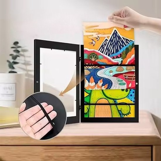 Interchangeable frame - children's drawing - Interchangeable frame A4 - Children's artwork - children's drawings interchangeable frame - Photo frame Poster frame Wall frame - Gift - White - Image 2