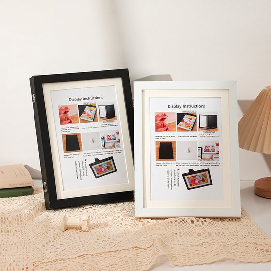 Interchangeable frame - children's drawing - Interchangeable frame A4 - Children's artwork - children's drawings interchangeable frame - Photo frame Poster frame Wall frame - Gift - White - Image 4