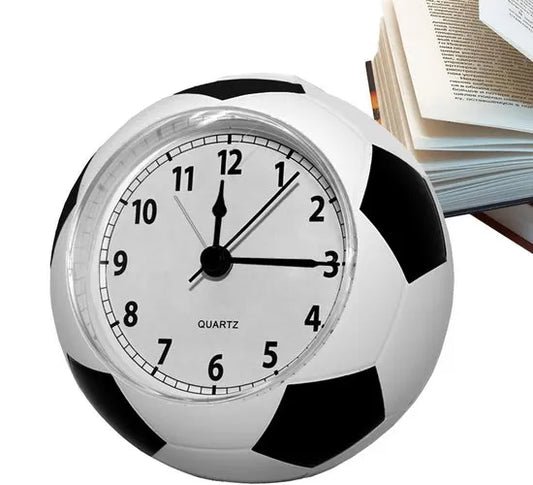 Football Alarm Clock - Silent Non-Ticking Desk Clock | Kids Bedside Clock | Cute football design, easy-to-read analog display, perfect for kids' bedrooms, great birthday gift for boys and girls - White - Image 2
