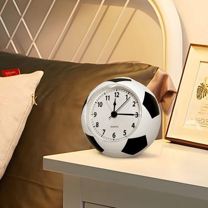 Football Alarm Clock - Silent Non-Ticking Desk Clock | Kids Bedside Clock | Cute football design, easy-to-read analog display, perfect for kids' bedrooms, great birthday gift for boys and girls - White - Image 5