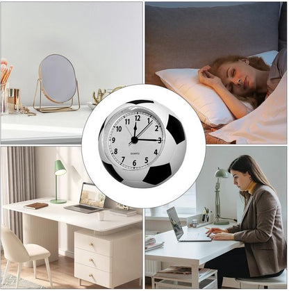 Football Alarm Clock - Silent Non-Ticking Desk Clock | Kids Bedside Clock | Cute football design, easy-to-read analog display, perfect for kids' bedrooms, great birthday gift for boys and girls - White - Image 7