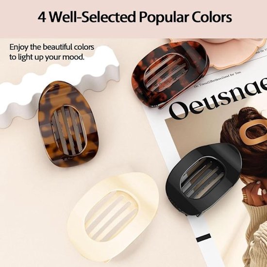 Women's Hair Clips - Curved Design - Perfect for Lying or Running - Matte Finish for a Secure Hold - Suitable for Thin or Thick Hair - 4 Pieces - Image 2