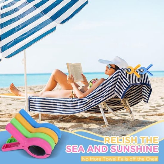 Large Clothes Pegs - 8-Pack Towel Clips - Suitable for Sunbeds, Swimming Pools and Cruise Ships - Image 5