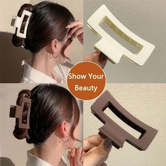 Thick Hair Clips - Large Hair Clips - Rectangular Thick Hair Clips - Non-Slip Thick Hair Clips for Adults - For Girls with Thick Hair - 8 Pieces - Image 2