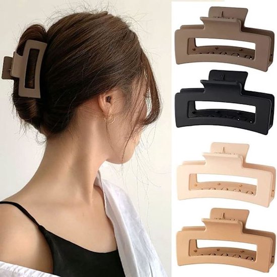 Thick Hair Clips - Large Hair Clips - Rectangular Thick Hair Clips - Non-Slip Thick Hair Clips for Adults - For Girls with Thick Hair - 8 Pieces - Image 3