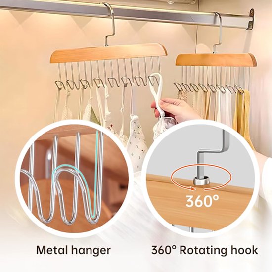 Non-slip hangers for coats, underwear, sweaters and vests - including 8 hooks (pack of 2) - Image 3