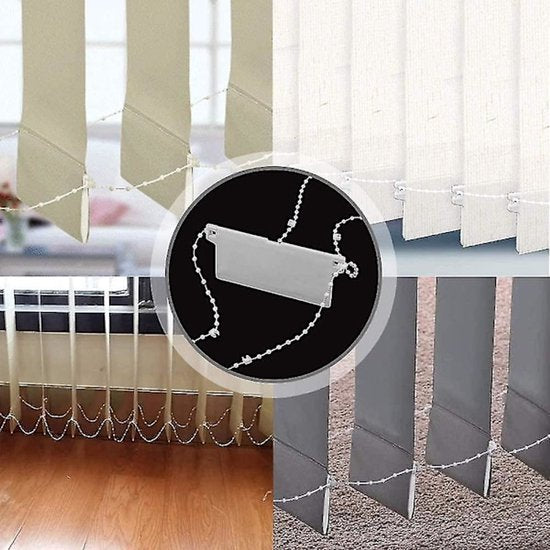 20m Blind Chain - Vertical Blind Mounts and 5 Chain Connectors - Vertical Blind Bottom Chain - Suitable for 89mm Blind Slats - Image 2