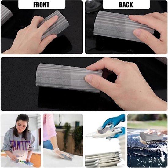 Dust Removal Sponges - Double-Sided Sponges for Wet Cleaning - Dust Removal Cloths - Reusable Sponges for Wet Cleaning - 2-Pack - Image 5