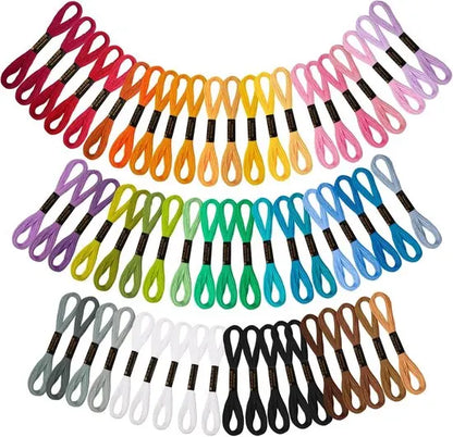 Embroidery thread - Cross stitch thread for adults and beginners - 50 colours embroidery thread - for embroidery and DIY crafts - 8 metres (6 strands) multi-coloured - 50 pieces