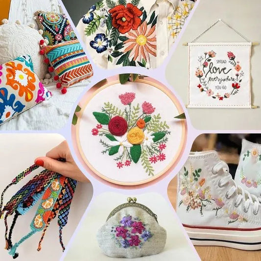 Embroidery thread - Cross stitch thread for adults and beginners - 50 colours embroidery thread - for embroidery and DIY crafts - 8 metres (6 strands) multi-coloured - 50 pieces - Image 4