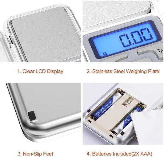 Electronic kitchen scale - Kitchen scale - 500g/0.01g - Food scale - Stainless steel household scale - With display and tare function - Suitable for food, jewelry, coffee bags, etc. - Image 5