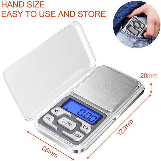 Electronic kitchen scale - Kitchen scale - 500g/0.01g - Food scale - Stainless steel household scale - With display and tare function - Suitable for food, jewelry, coffee bags, etc. - Image 6