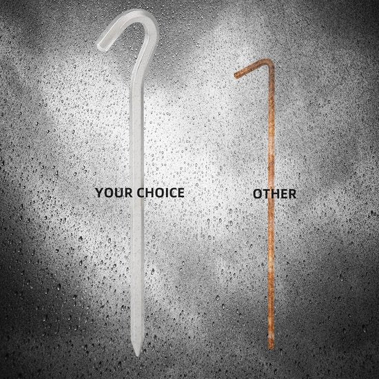 Tent peg - 8 cm / 7 inch - Metal aluminum awning peg - Camping peg Tent anchor - Silver - Image 2