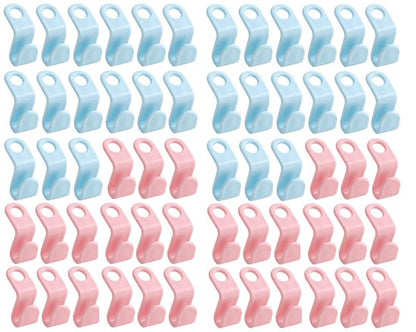 Coat Hooks - 60 pieces - Hangers/Hooks - Pink and Blue - Thickened S-shaped