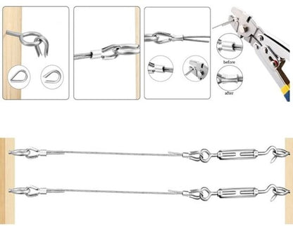 30M/2mm stainless steel wire set with M5 tensioner for plants, clotheslines and railings - Image 3