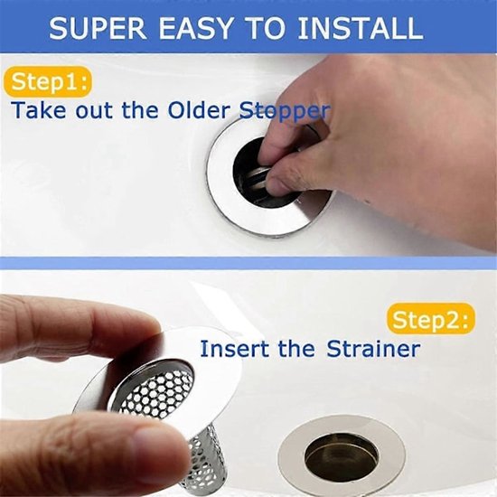 Bathroom Drain Filters - For 1.2-1.6 Inch Drain Holes - Small 1 Inch Conical Stainless Steel Filter - Pack of 4 - Image 5