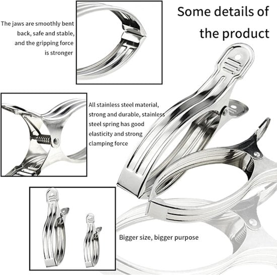 Clothes pegs - Open windproof clips - Clothes pegs - Sock racks - Quilt drying clips - 8 pieces - Image 3
