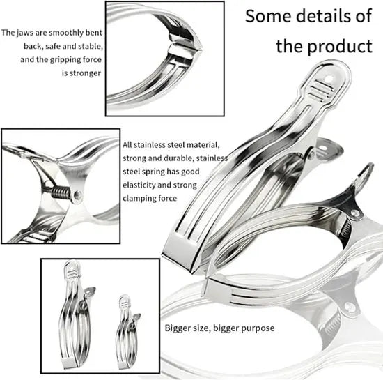 Clothes pegs - Open windproof clips - Clothes pegs - Sock racks - Quilt drying clips - 8 pieces - Image 3