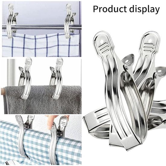 Clothes pegs - Open windproof clips - Clothes pegs - Sock racks - Quilt drying clips - 8 pieces - Image 4
