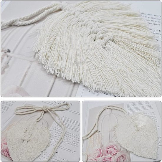Curtain hooks - 2 sets of hand-woven curtains - curtain cords and curtain leaves - Image 3
