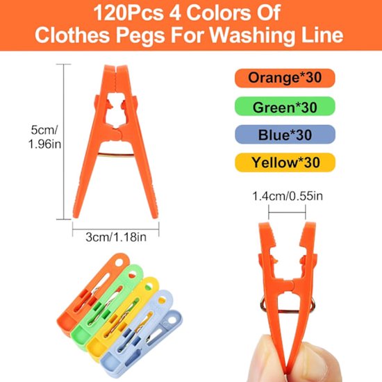 Clothes pegs - Strong clothes pegs - Strong clamp clothes pegs - 40 pieces - Image 2