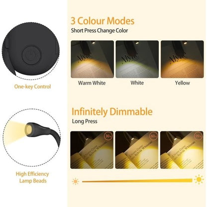Book Lamp - Rechargeable Reading Lamp with Clip - Adjustable Brightness - Image 4