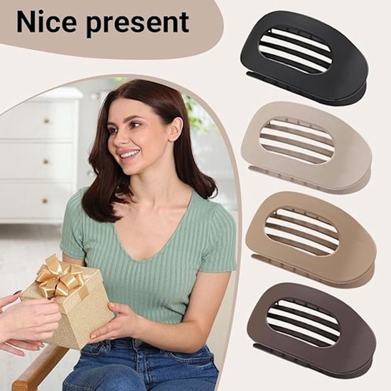Hair Clips - Flat Hair Clips - Strong Grip Hair Clips with Inner Teeth - Strong Grip Side Hair Clips - 4 Pieces - Image 3
